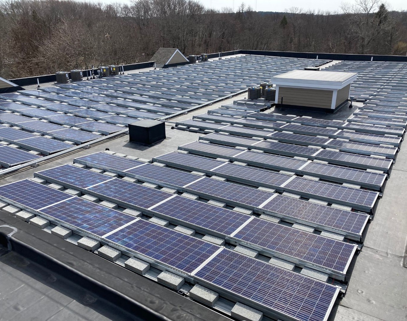 Rooftop solar installation in Boston